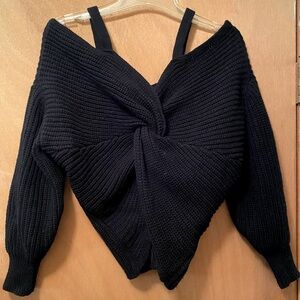 Cold Shoulder Criss-cross Front Sweater